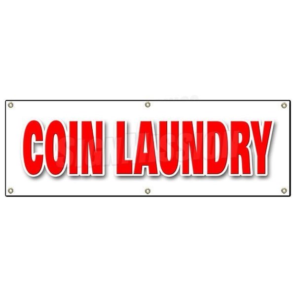 Signmission COIN LAUNDRY BANNER SIGN wash fold washing machines dry cleaning B-72 Coin Laundry